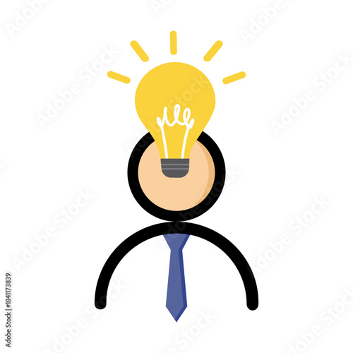 A person having an idea or thinking creatively. 