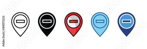 Pin Remove Icon Set Multiple Style Collection