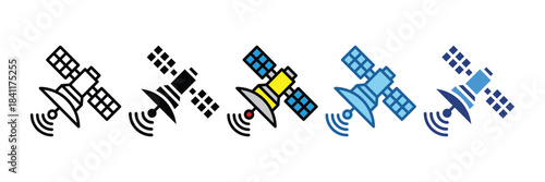 Satellite Icon Set Multiple Style Collection