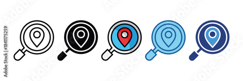 Search Location Icon Set Multiple Style Collection