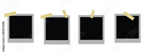 Photo Frame Mockup Set – Realistic Polaroid, Retro and Blank Frames with Shadow Effects