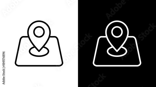 Map Pin White Icon Set Design