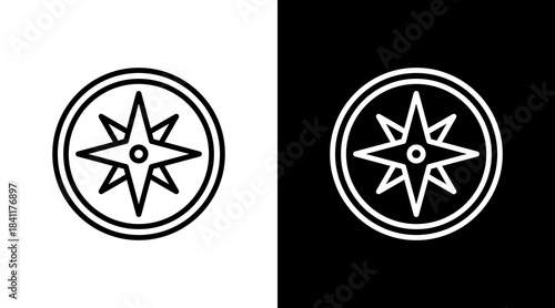 Compass White Icon Set Design