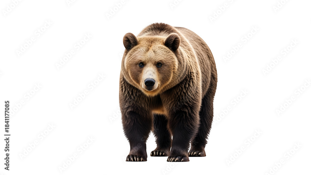 Fototapeta premium Brown Bear, isolated on white or transparent background. PNG