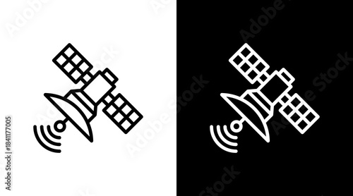 Satellite White Icon Set Design