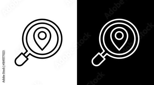 Search Location White Icon Set Design