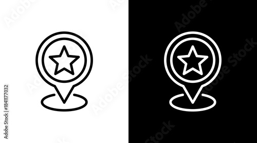 Navigation Star White Icon Set Design