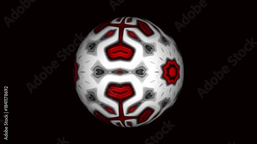 Red and White Organic Sphere – Abstract 3D Fluid Pattern Animation