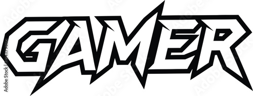 Gamer Esport Team Vector Typography With Controller Logo