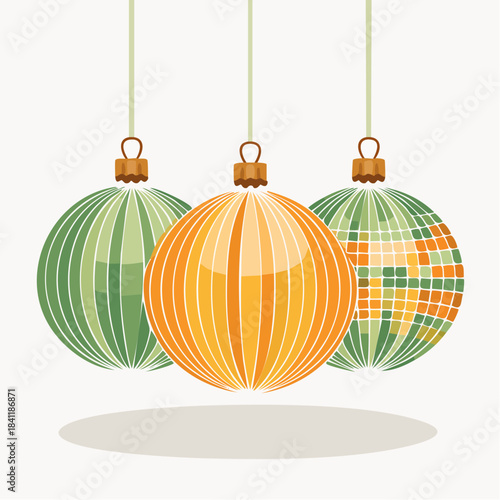 Festive Holiday Baubles with Geometric Patterns for Christmas Decoration
