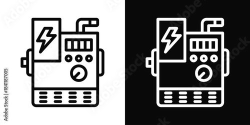 Generator Icon White And Black Background Style
