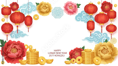 Lunar New Year Celebration Festive Asian-Inspired Design