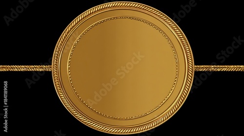 Golden Seal of Distinction: A regal gold emblem shines against the dark backdrop, a symbol of honor and prestige, ready to be adorned with a unique mark of excellence.