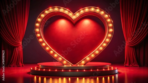 Heart-Shaped Marquee Stage