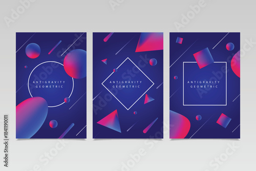 A collection of five contemporary art prints showcasing bold, flowing color transitions in shades of violet, crimson, and amber. Each piece integrates clean, understated lettering paired with structur