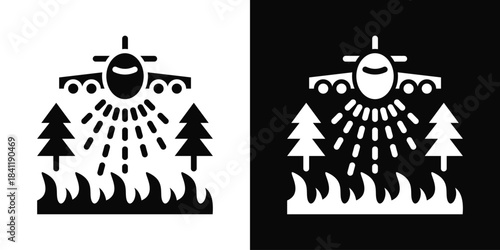 Watering Icon White And Black Background Style