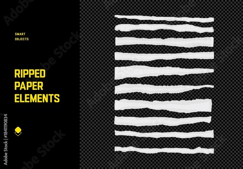 Ripped White Paper Elements