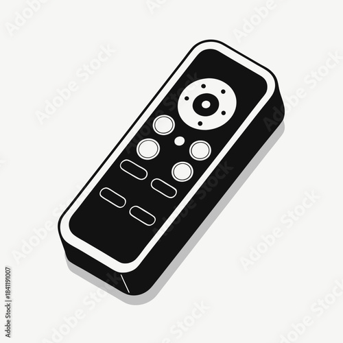 Isometric remote control icon black and white simple design technology gadget device