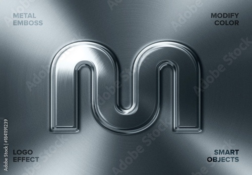Metal Emboss Logo Effect Mockup