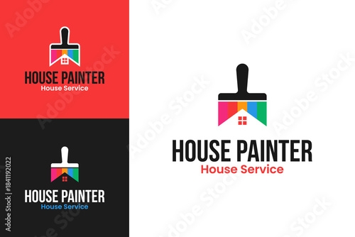 House painter logo design template vector illustration