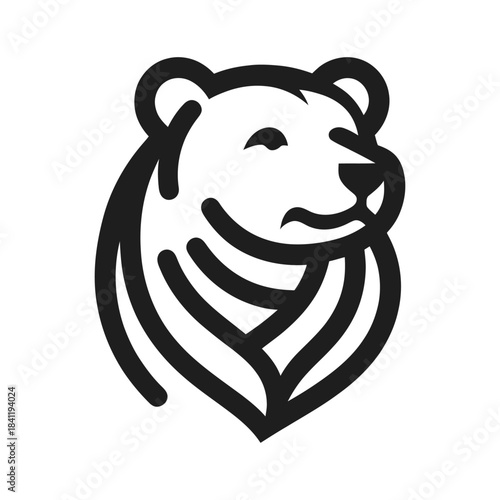 Abstract Bear Head Logo Icon Vector