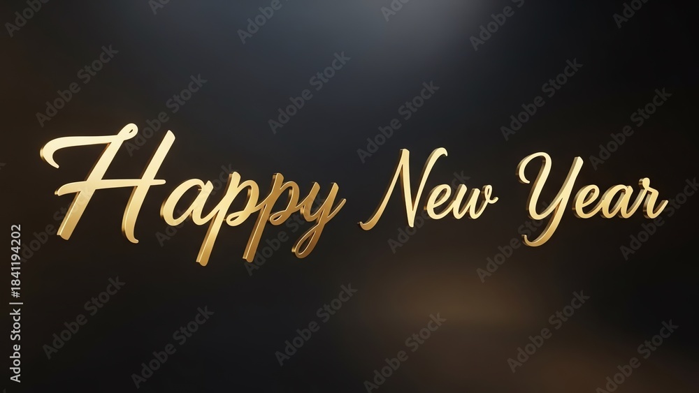 Fototapeta premium Happy New Year text gold lettering
