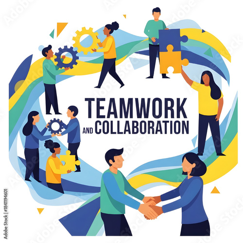 group of business people in a circle