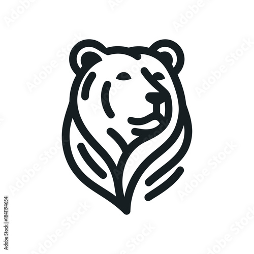 Abstract Bear Head Logo Icon Vector