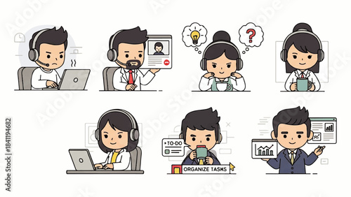 Diverse Team Working Remotely Customer Support, Meetings, Ideas, and Data Analysis