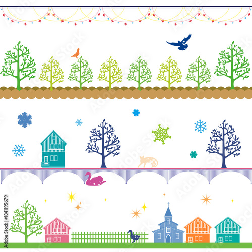 カントリーラインデコレーション 装飾 ベクター