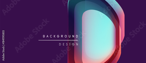 Abstract purple design features letter D. Gradient colors create modern visual effect. Minimalist style, text below shape.