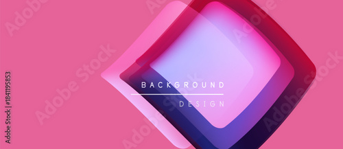 Abstract geometric design. Overlapping diamond shapes, vibrant colors, pink backdrop. Modern visual element for backgrounds, presentations.