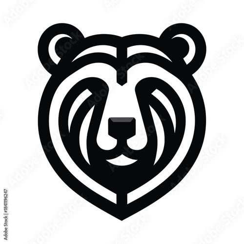 Abstract Bear Head Logo Icon Vector