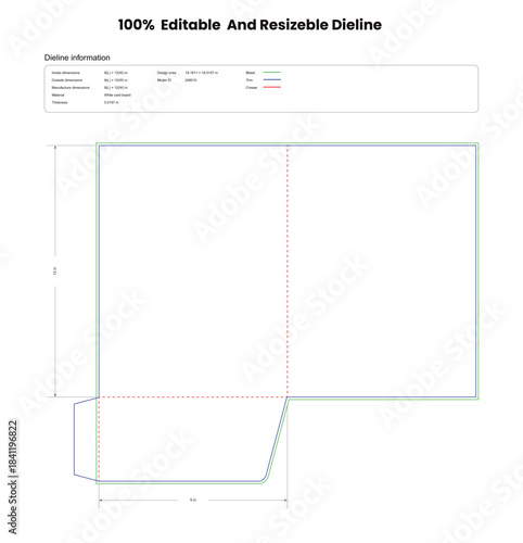 single folder folders dieline template box dieline die lines packaging custom dieline  box cardboard box dieline pizza box dieline printable product packaging layout,

