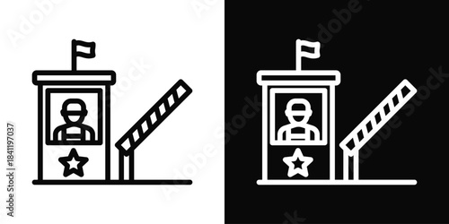 Checkpoint Icon White And Black Background Style