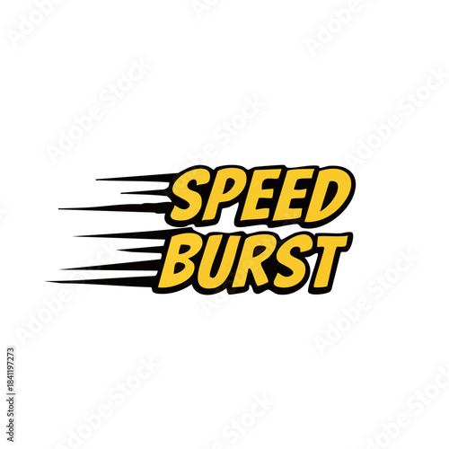 Speed Burst Logo with Motion Lines and Bold Typography.