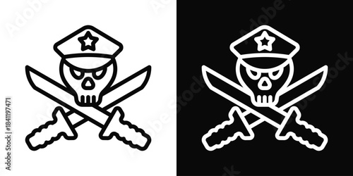 Operations Icon White And Black Background Style