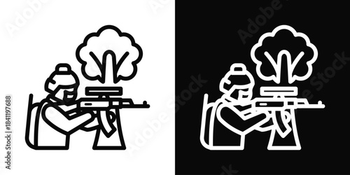 Ambush Icon White And Black Background Style