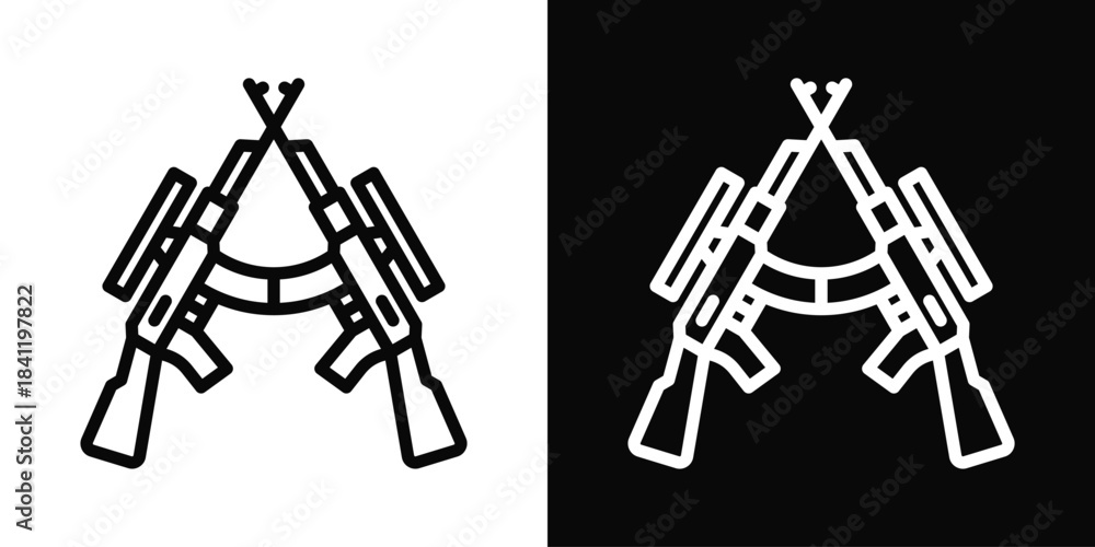 Obraz premium Combat Icon White And Black Background Style