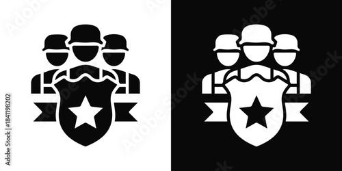 Security Icon White And Black Background Style