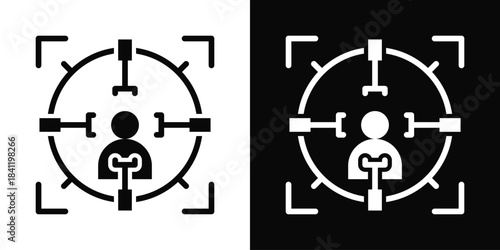 Sniper Icon White And Black Background Style