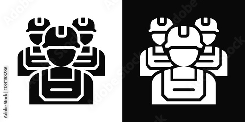 Army Icon White And Black Background Style