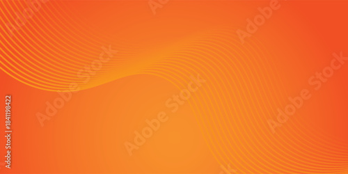 Vector abstract background with dynamic orange waves, lines and particles. vector