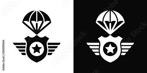 Reconnaissance Icon White And Black Background Style