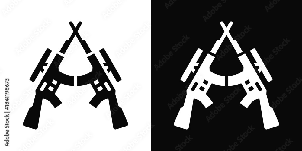 Obraz premium Combat Icon White And Black Background Style
