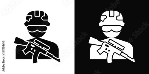 Special Forces Icon White And Black Background Style
