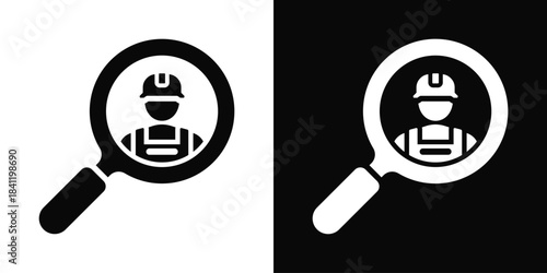 Recruit Icon White And Black Background Style