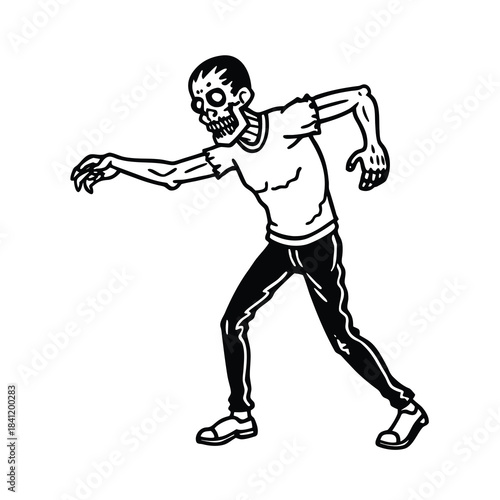 Vector silhouette illustration of a cartoon boxer character in action for competition sport fight art