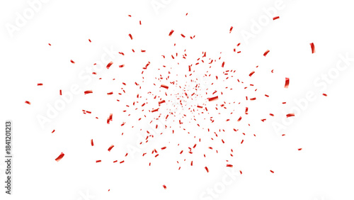 Red Confetti Burst. PNG Illustration of Festive Confetti Background	