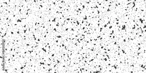 Terrazzo flooring interior grain vintage paint smooth design. Vector grunge dirty vintage wall overlay noise old wall black and white terrazzo granite floor structure distressed texture background.	